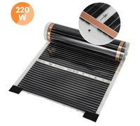 TolleTour 220W/m2, film chauffant Chauffage électrique infrarouge, chauffage au sol, taille des pièces : Longueur 2,0 m, Largeur 0,5 m (8㎡)