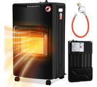 TolleTour 4200 Watt Keramik Gasheizer inkl. Gasdruckregler Gasschlauch + Schutzhülle - Poêle à gaz, chauffage radiant à gaz, brûleur céramique infrarouge, bouteilles de gaz butane ou propane jusqu'à 1