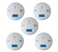 TolleTour 5x CO Medler Détecteur de fumée Alarme incendie Pause et bouton test Indicateur de batterie Blanc