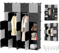 TolleTour Armoire DIY Bibliothèque Armoire sur pied avec portes 20 cubes