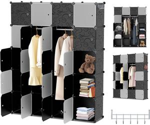 TolleTour Armoire DIY Bibliothèque Armoire sur pied avec portes 20 cubes