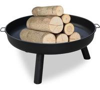 TolleTour Bassin de feu 82cm Corbeille de feu Bassin de feu en acier inoxydable Multifonctionnel avec poignées