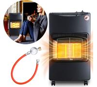 TolleTour Chauffage à gaz céramique 4200 Watt avec 3 niveaux de chauffage, régulateur de pression & tuyau - Mobile, efficace & économe en énergie Chauffe-gaz Poêle à gaz Chauffage radiant à gaz