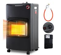TolleTour Chauffage au gaz Chauffe-gaz Poêle à gaz Chauffage radiant 4.2 KW Cheminée à gaz incl. régulateur de pression + tuyau Chauffage radiant au gaz Bouteilles de butane ou de propane jusqu'à 10kg