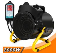 TolleTour Chauffage de serre 2000W avec régulateur de température et ventilateur pour abris de jardin
