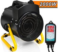 TolleTour Chauffage de serre 2000W avec régulateur de température pour le chauffage des abris de jardin