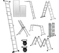 TolleTour Échelle multi-usages 4x3 360cm 6 en 1 en aluminium Échelle multi-usages Escabeau pliant Échelle d'appui Échelle domestique Échelle en aluminium Échelle multifonctionnelle