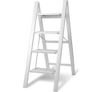 TolleTour Escabeau pliant 4 marches Blanc Escabeau Escabeau pliant Alu