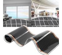 TolleTour Feuille chauffante 220 Watt/m2, set de feuilles chauffantes, chauffage au sol adapté à 10m2, infrarouge-électrique, LxB : 200x50cm (par pièce)
