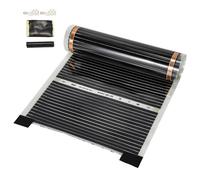 TolleTour Feuille chauffante 220 Watt/m2, set de feuilles chauffantes, chauffage au sol adapté à 5m2, infrarouge-électrique, LxB : 200x50cm (par pièce)