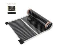 TolleTour Feuille chauffante 220 Watt/m2, set de feuilles chauffantes, chauffage au sol adapté à 6m2, infrarouge-électrique, LxB : 200x50cm (par pièce)