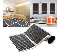 TolleTour Feuille chauffante 220 Watt/m2, set de feuilles chauffantes, chauffage au sol adapté à 8m2, infrarouge-électrique, LxB : 200x50cm (par pièce)