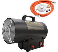 TolleTour Gas Heizgeblaese 15kw Gas Heizgeraet inkl. tuyau de raccordement et détendeur Puissance de chauffage pour bouteilles de gaz usuelles, alimentation piézoélectrique