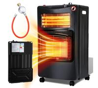 TolleTour Gaz+électricité Chauffage au gaz Chauffe-gaz Poêle à gaz Chauffage radiant 4.2 KW Gaz Cheminée incl. régulateur + tuyau + pince Chauffage radiant Bouteilles de butane ou propane jusqu'à 15kg