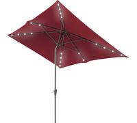 TolleTour Parasol Rectangulaire,Manivelle Pliable Fer Parasol Balcon Marché,Inclinable,2 x 3m,LED,Rouge