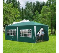 TolleTour Pavillon Tente de jardin - Tente de plage pratique, montage facile avec Easy-Klett, idéale pour les fêtes Vert 3x6m