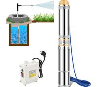 TolleTour Pompe de puits profond 370W Pompe de puits 4000L/h Convient 4.7inch acier inoxydable 20m de câble