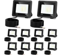 TolleTour Projecteur LED Projecteur de chantier LED 10X 10W 3 couleurs 3000/4000/6500K Floodlight avec IP66 étanche