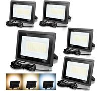 TolleTour Projecteur LED Projecteur LED de chantier 5X 50W 3 couleurs 3000/4000/6500K Floodlight avec IP66 étanche
