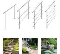 TolleTour TolleTour Garde-corps en inox avec 2 poteaux Pour l'intérieur et l'extérieur Garde-corps d'escalier avec/sans entretoises, Balustrade d'escalier Balcon (100cm, 3 entretoises)