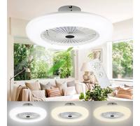 TolleTour Ventilateur de plafond 80w Dimmable Plafonnier Ventilateur pour salon LED avec télécommande Plafonnier