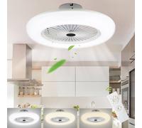 TolleTour Ventilateur de plafond 80w Lampe de plafond LED avec éclairage Fan Smart LED Plafonnier Télécommande Timer Dimmable Lampe de plafond avec télécommande 80w Ventilateur