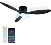 TolleTour Ventilateur de plafond avec éclairage et télécommande 132CM Plafonnier Ventilateur silencieux Lampe de plafond