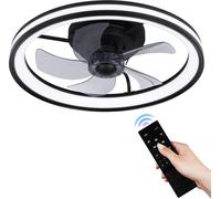 TolleTour Ventilateur de plafond LED Plafonnier 3 températures de couleur Ø 50cm avec éclairage et télécommande