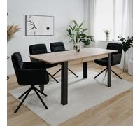 Concept Usine Table extensible TOLOSA 4 à 6 personnes Chêne et noir 150x80x75