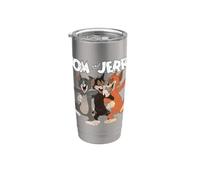 Tom et Jerry WBUTAJ04 Produit officiel de dessin animé classique Gobelet isotherme en acier inoxydable double paroi