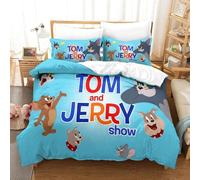 Tom&jerry Chambre D¿¿Coration Ensemble De Literie Motif Imprim¿¿ D Ultra Doux Housse De Couette Fermeture ¿¿Clair Dissimul¿¿E Housse De Couette Taie D'ore