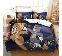 Tom&jerry Ensemble De Literie Imprim¿¿ D Ensemble De Pi¿¿Ces Housse De Couette En Microfibre Douce Avec Fermeture ¿¿Clair Cach¿¿E Taies D'oreiller Housse