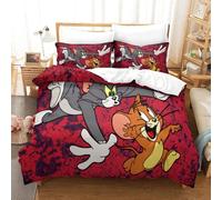 Tom&jerry Parure De Lit Motif D,En Microfibre Douce Parure De Lit Avec Housse De Couette Et Taies D'oreiller,Fermeture ¿¿Clair,Ensemble De Literie Pour
