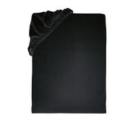 TOM TAILOR Drap-Housse en Jersey, env. 180-200x200 cm, 100% Coton/Jersey, UNI Noir