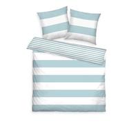 TOM TAILOR Linge de lit en renforcé, 2 * 80x80 cm + 200x220 cm, 100% Coton/renforcé, avec Motif réversible et Fermeture éclair de Marque, Siena Blanc, Turquoise (Fresh Sage)