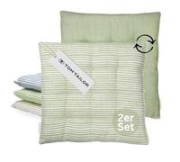 TOM TAILOR Lot de 2 coussins d'assise pour chaise - 40 x 40 cm - Vert - Coussins de chaise confortables pour salle à manger et cuisine - Lavable jusqu'à 30 °C - Certifié Öko-Tex - Pour meubles de