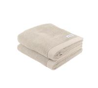 TOM TAILOR Serviette, Lot de 2, 50 x 100 cm, 100% coton / éponge, avec accroche et étiquette avec logo, COLOR BATH TOWEL Beige (Sunny Sand)