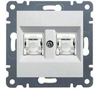 Toma Doble RJ45 - HAGER - Lu - Cat.5E - UTP - Prêt à poser