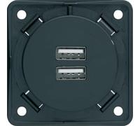 Prise de charge USB anth-mt 2x 3A - Bloc d'alimentation USB double Anthracite 926102505