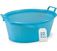 TOMAINO - Bassine à lessive en plastique rigide ovale - Conteneur à linge multifonction pour maison, lavage du linge et chien - Bassin pour lessive 22 l Ø 55 cm
