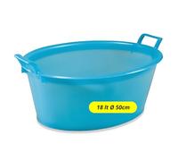 TOMAINO - Bassine à lessive en plastique rigide ovale - Conteneur à linge multifonction pour maison, lavage vêtements et chien - Bassine pour lessive 18 l Ø 50 cm