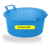 TOMAINO - Bassine à lessive en plastique rigide ronde - Boîte à linge multifonction pour maison, lavage et chien - Réservoir pour lessive 30 l Ø 52 cm