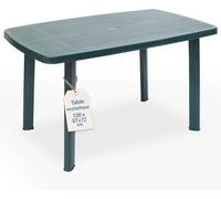 Tomaino - Table de jardin carrée en plastique pour 6 places avec pieds amovibles et trou pour parasol - Table basse d'extérieur New Verde