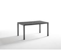 Tomaino - Table de jardin en plastique pour 6 personnes - Table d'extérieur pour salle à manger rectangulaire - Pour jardin, véranda ou balcon - Noir