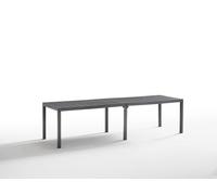 Tomaino - Table de jardin extensible en plastique 4-12 places - Table d'extérieur pour salle à manger rectangulaire ou carrée - Pour jardin, véranda ou balcon - Noir