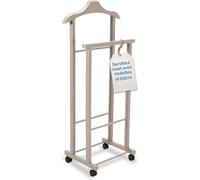 Tomaino Valet De Chambre Bois, Portant Vetement Solide à Roulettes, Valet De Nuit, Chevalet Vetements Pour Chambre - Ambrogio