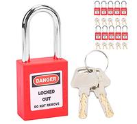 Tomantery 10 Ensembles de Cadenas de sécurité en Nylon avec Serrure de | Serrure d\'étiquetage avec poutre en acier chromé, pour usage industriel chimique