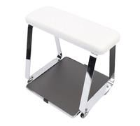 Tomantery Chariot Repose-pieds de Pédicure, Coussin en Mousse à Mémoire de Forme avec Grand Plateau et Roues pour Salons de Manucure, Salles de Bains à Domicile, Acier Inoxydable Durable