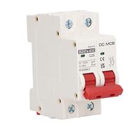 Tomantery Disjoncteur DC 2P 1000V 25A, Montage sur Rail DIN pour Système | Disjoncteur miniature modulaire, protection contre les courts-circuits 6 kA, courant nominal 25 A, pour photovoltaïque