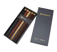 Tomantery Ensemble de Baguettes en Bois, Acajou Fait Main Réutilisable de | Baguettes en bois avec incrustation de cuivre, pour sushi, vaisselle, cadeaux et fournitures de cuisine